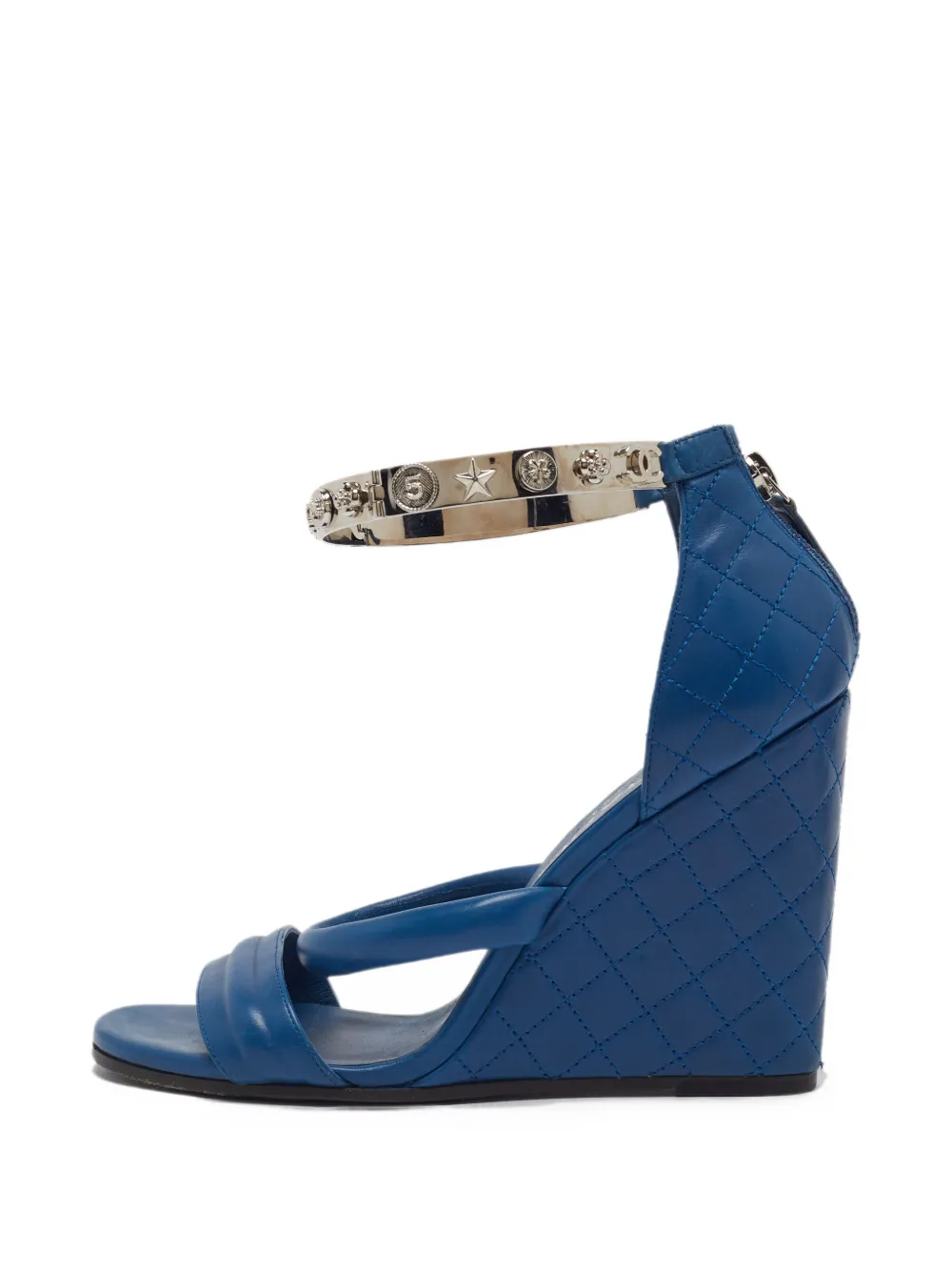 CHANEL Pre-Owned Verzierte Sandalen - Blau