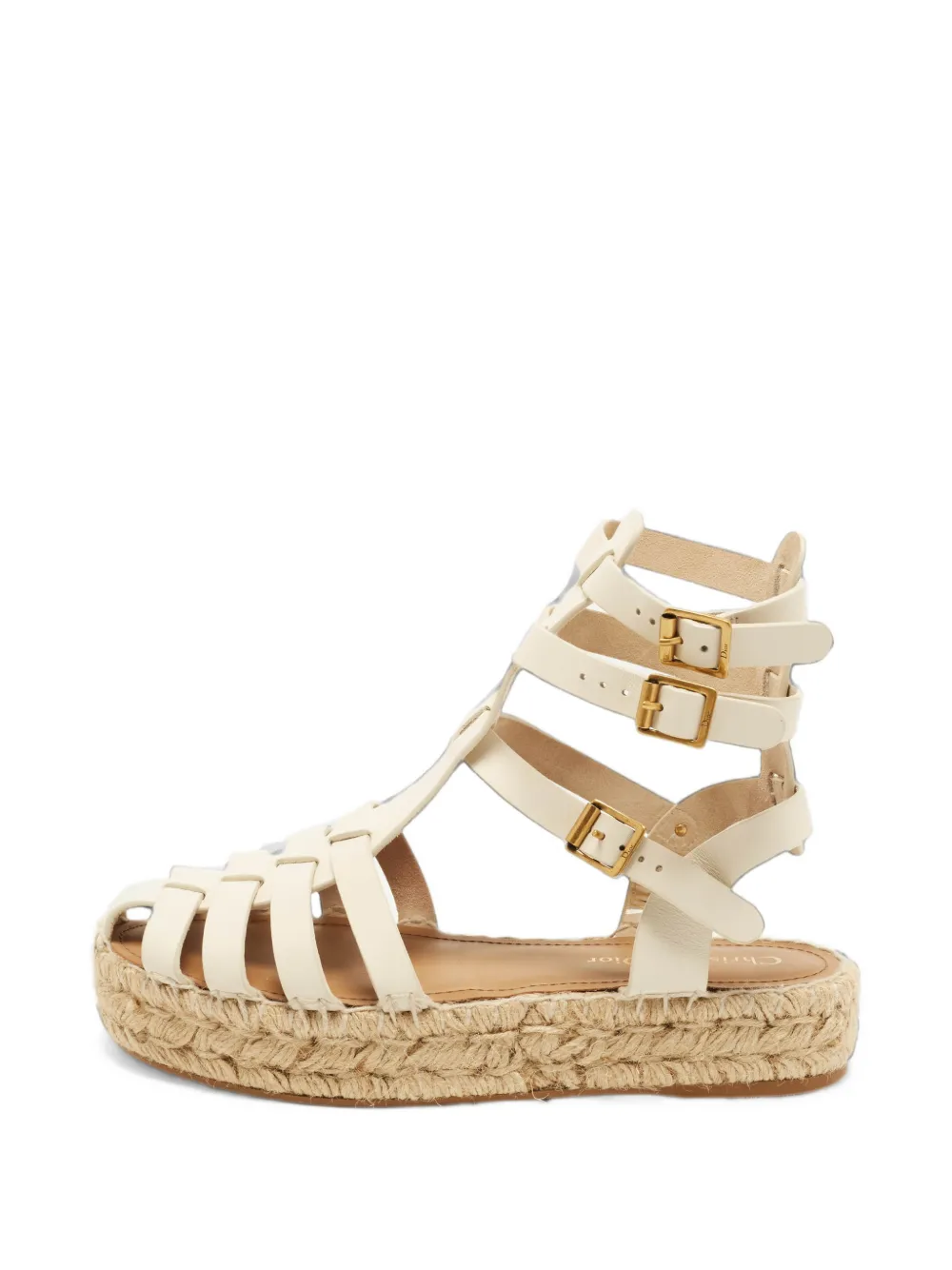 Christian Dior Pre-Owned Dioriviera Marine cage-straps flat espadrilles - Weiß