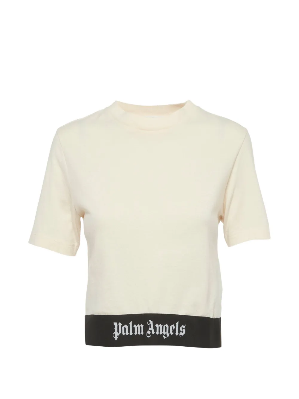 Pre-owned Palm Angels Logo Hem Crop Top In Neutrals