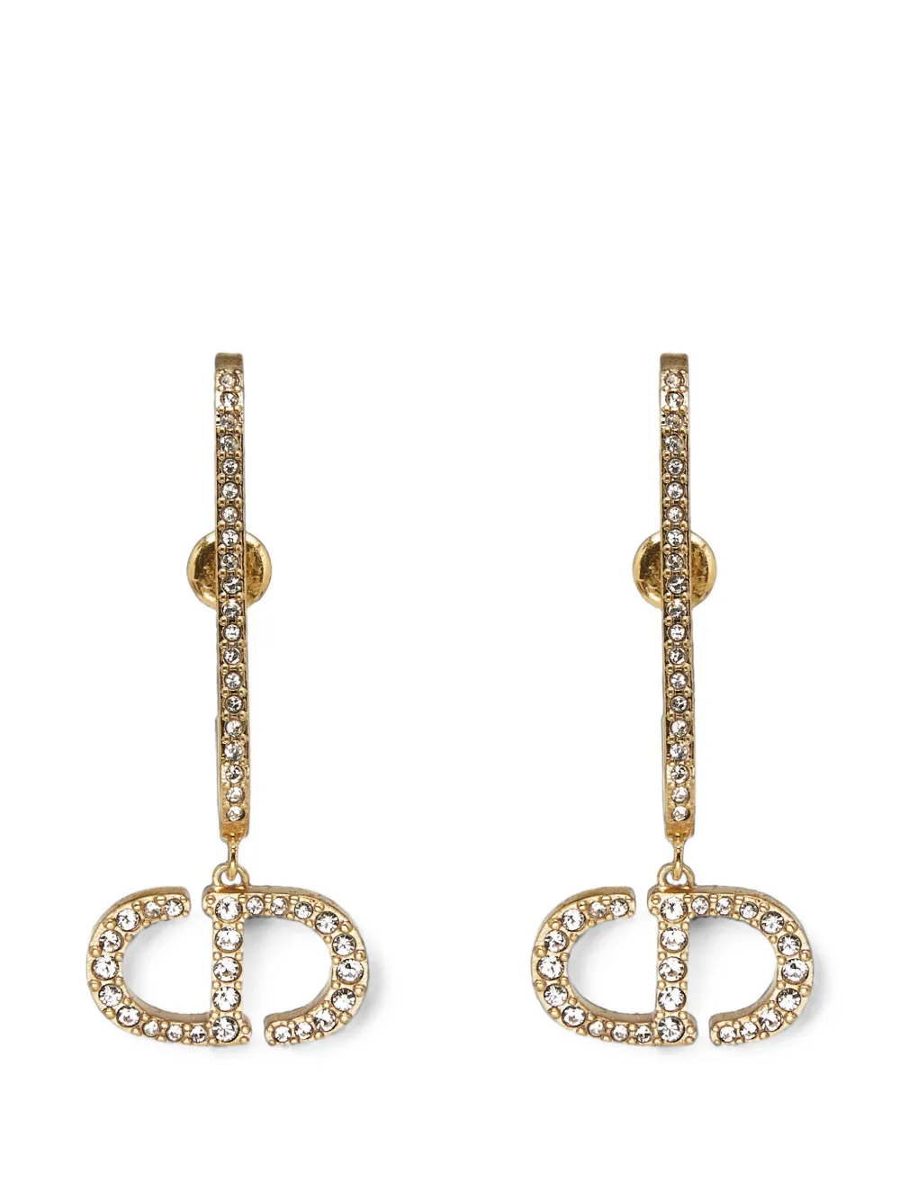 Christian Dior Pre-Owned Clair D Lune crystal-embellished earrings - Gold