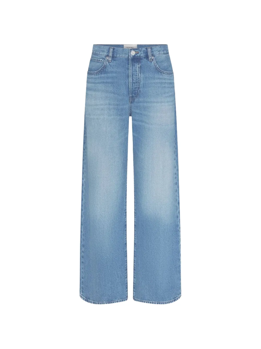 FRAME The Pixie Loose faded wide-leg jeans - Blu