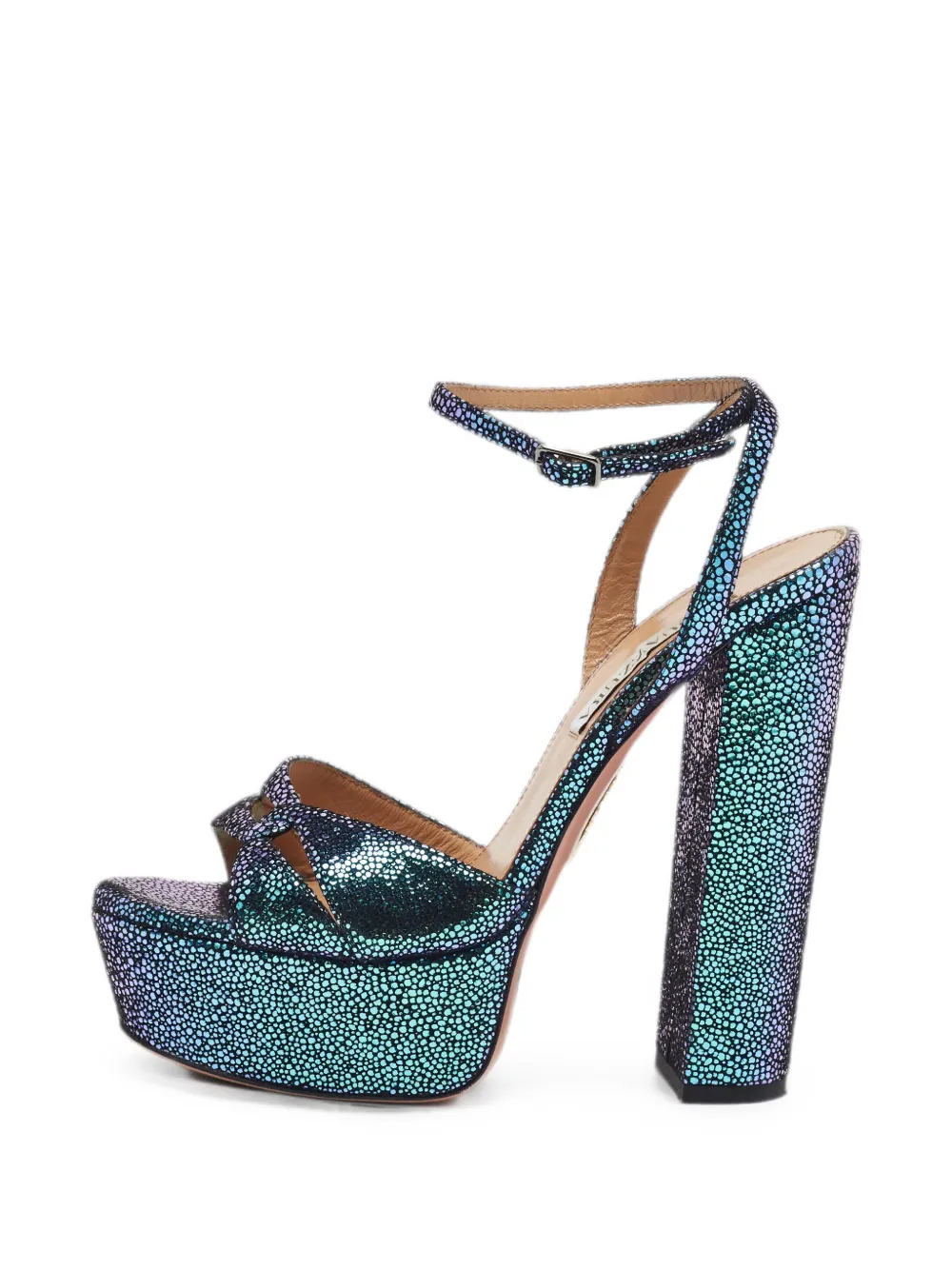 Pre-owned Aquazzura Sinner Platform Sandals In Blue