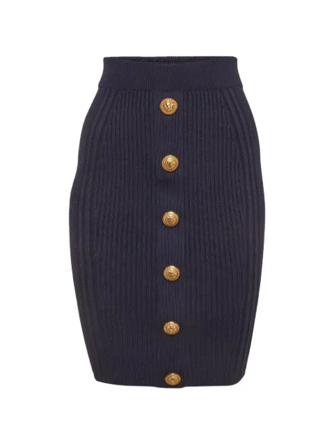 Balmain Pre-Owned ribbed-knit pencil mini skirt