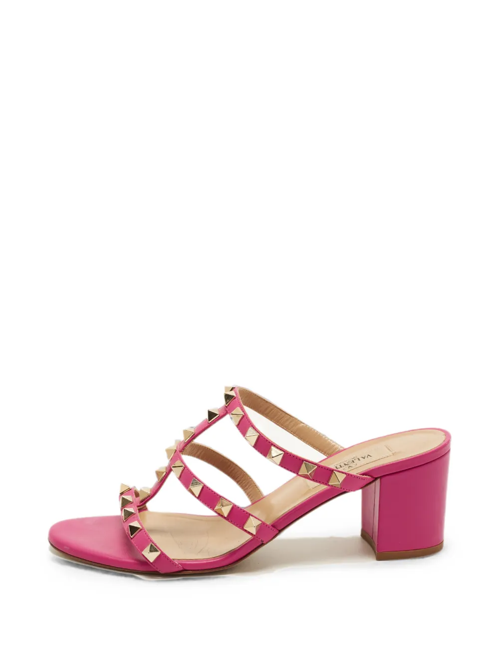 Valentino Garavani Pre-Owned Sandali Rockstud con tacco largo - Rosa
