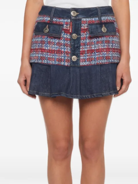 DSQUARED2 tweed pleated mini skirt