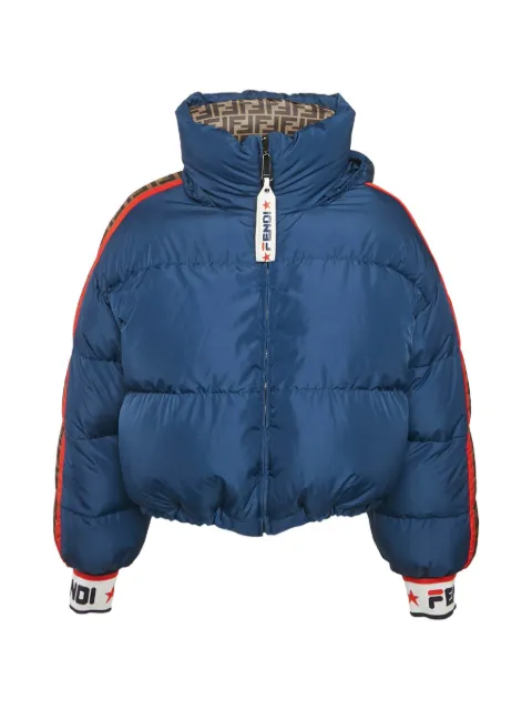 Fendi Pre-Owned x Fila Zucca-pattern reversible puffer jacket