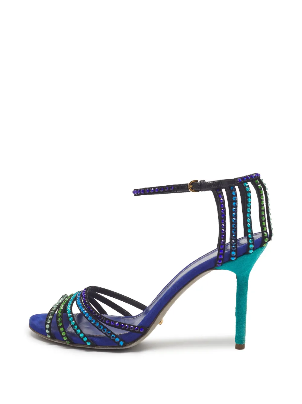 Sergio Rossi Sandalen mit Kristallen - Blau