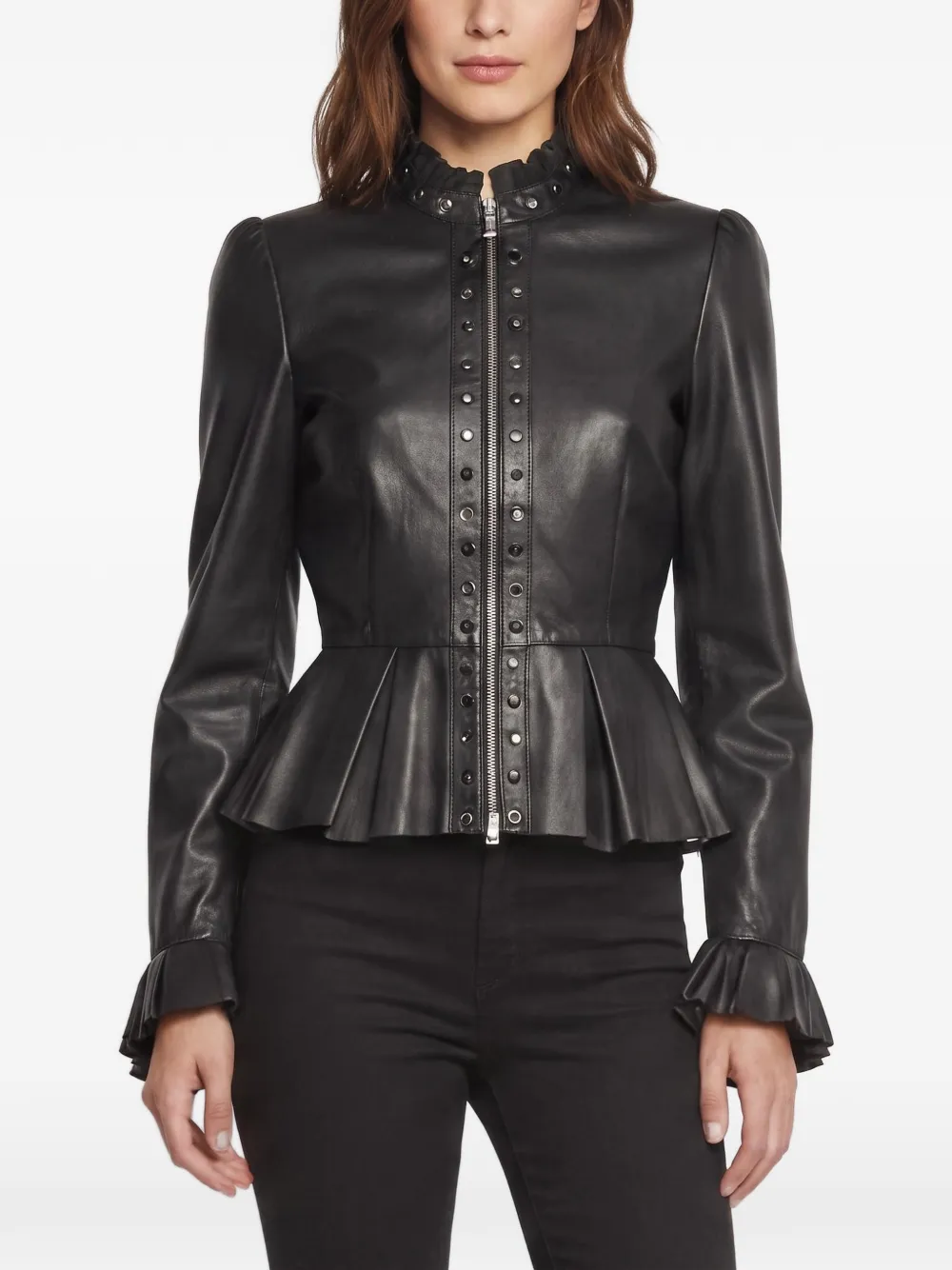 Just Cavalli Vintage zip-up leather jacket - Schwarz
