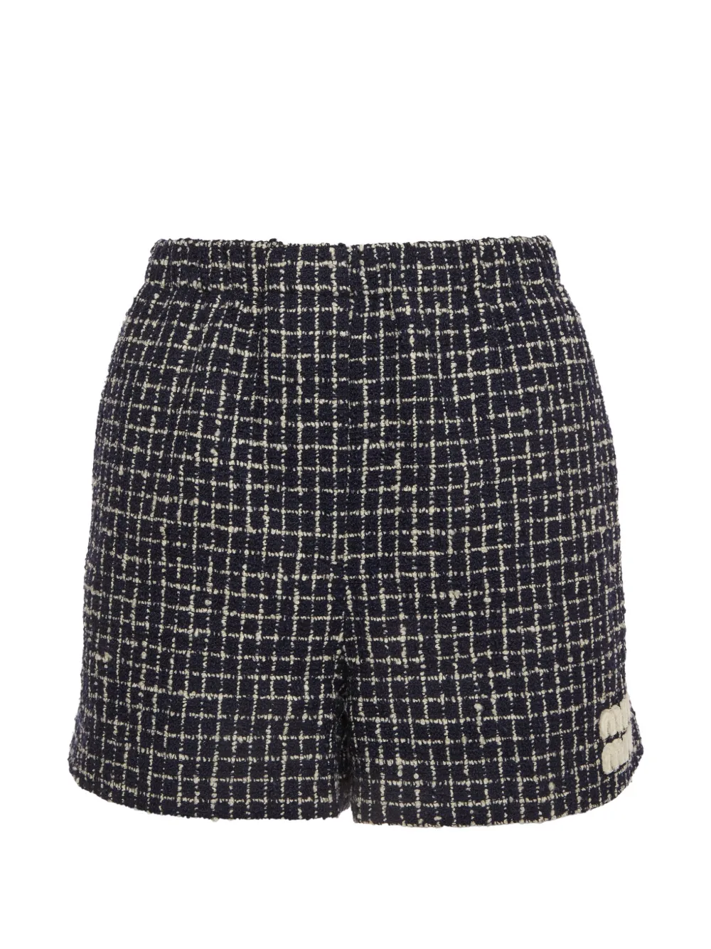 Miu Miu Pre-Owned Karierte Tweed-Shorts - Blau