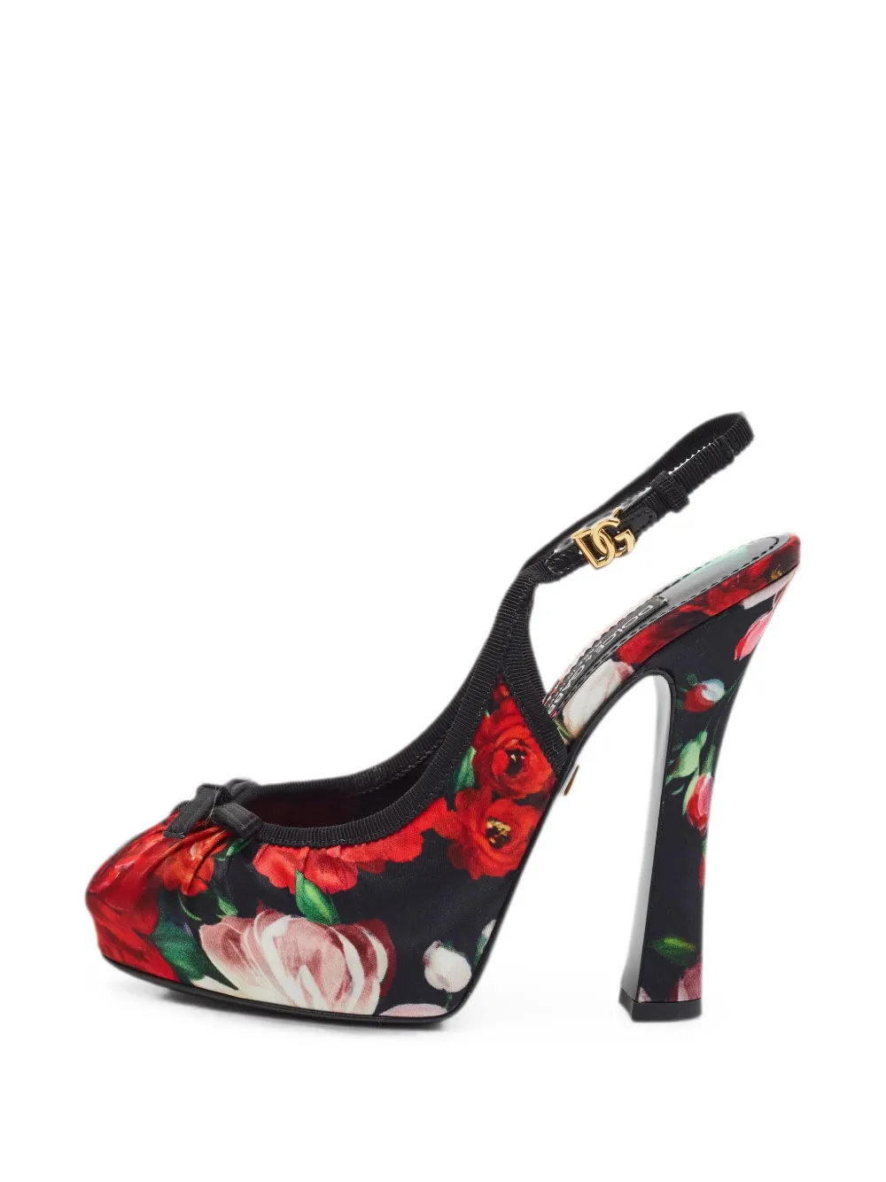 Dolce & Gabbana Pre-Owned Vally Plateau-Pumps mit Blumenprint - Schwarz