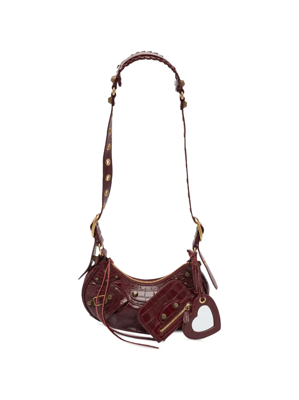 Balenciaga Pre-Owned Le Cagole croc-embossed shoulder bag - Rosso