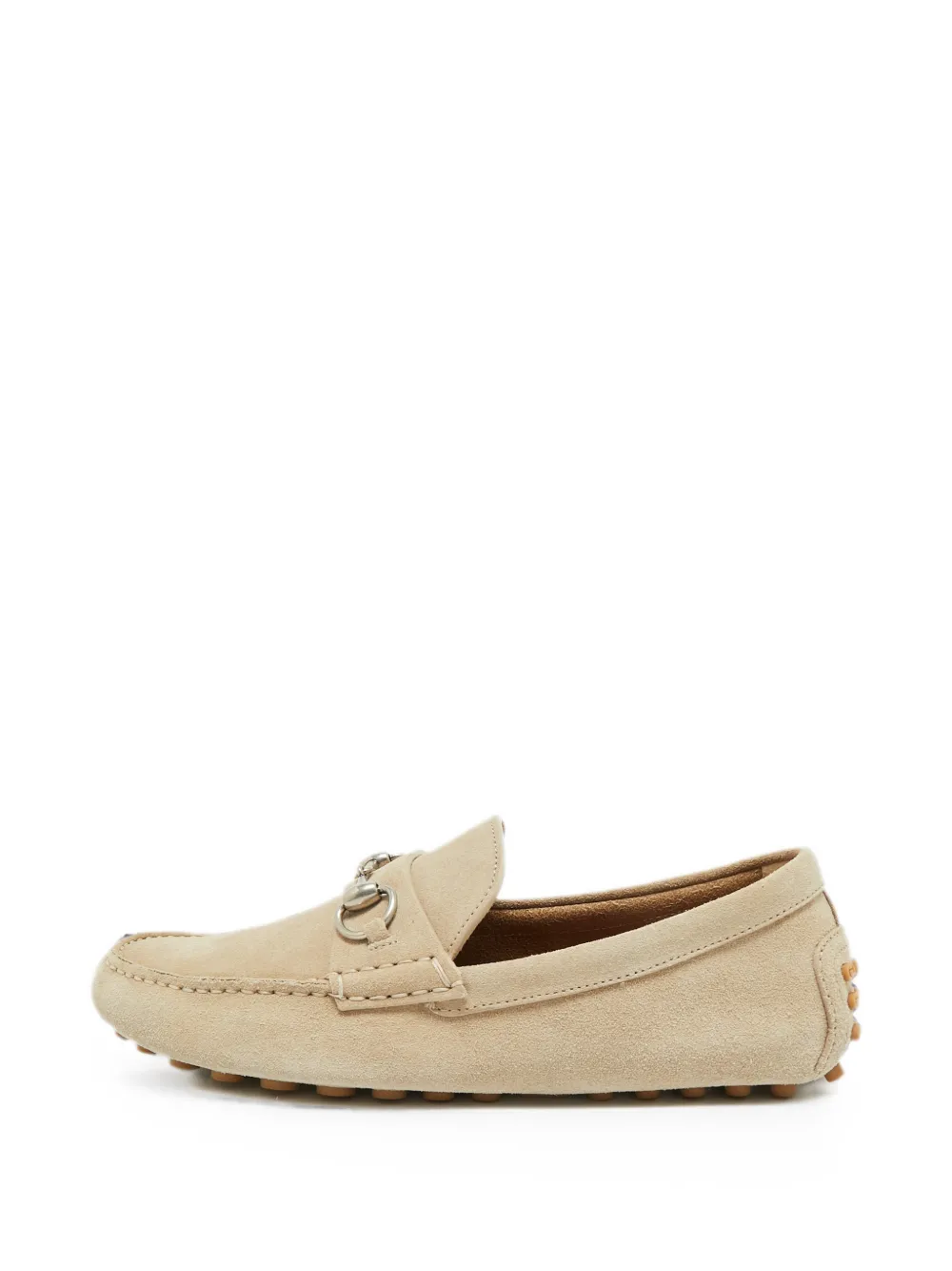 Gucci Pre-Owned Loafer aus Wildleder mit Horsebit-Detail - Nude