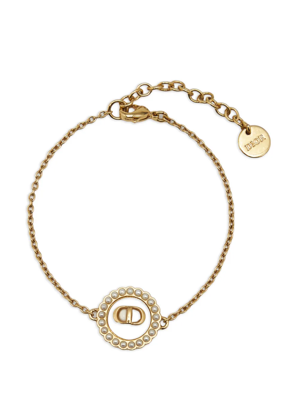 Christian Dior Pre-Owned bracelet Petit CD à perles artificielles