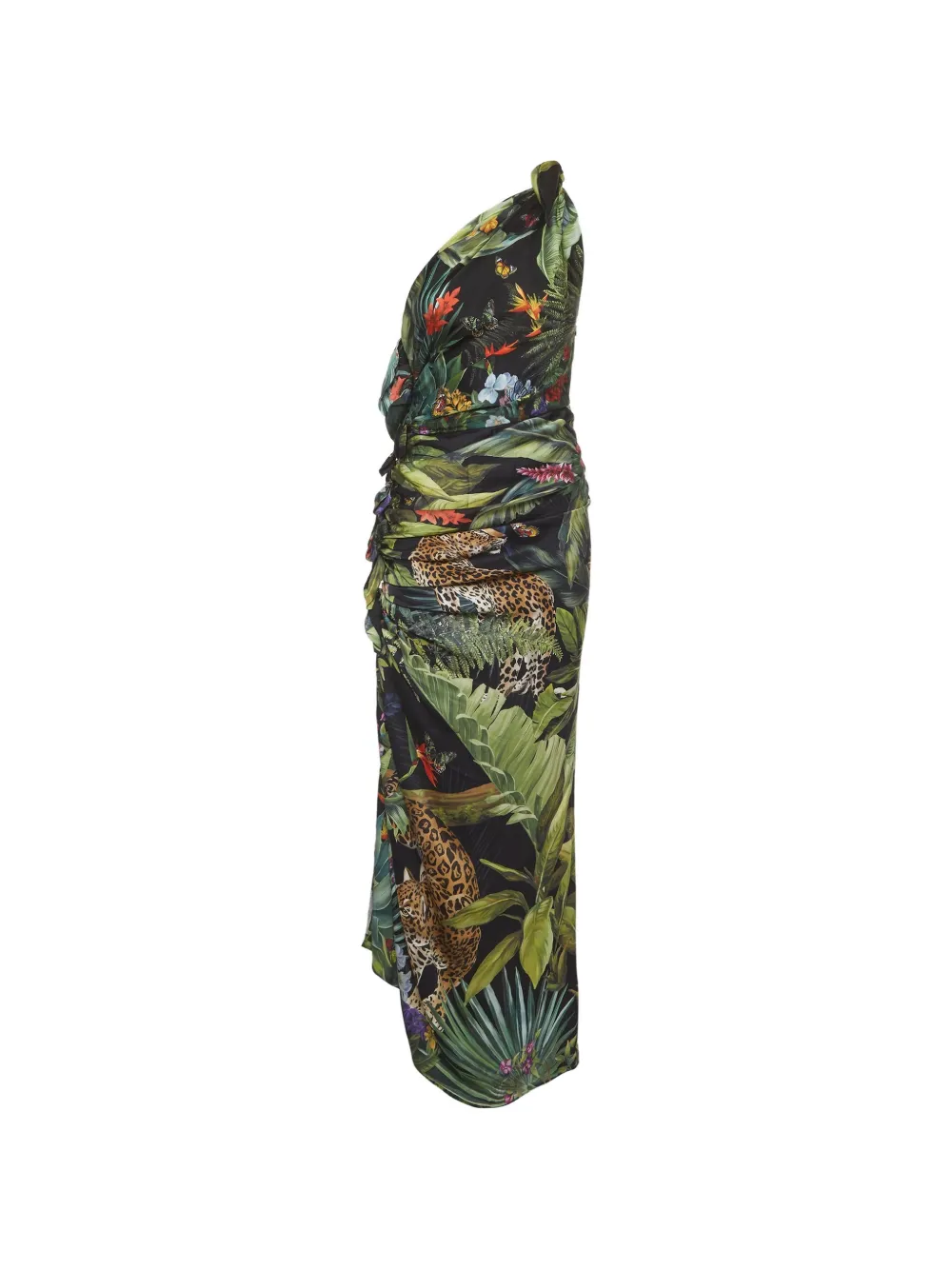 Pre-owned Dolce & Gabbana One-shoulder Ruched Dress In Black