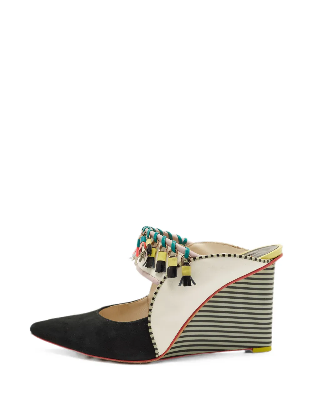 Sophia Webster tassel wedge sandals - Schwarz