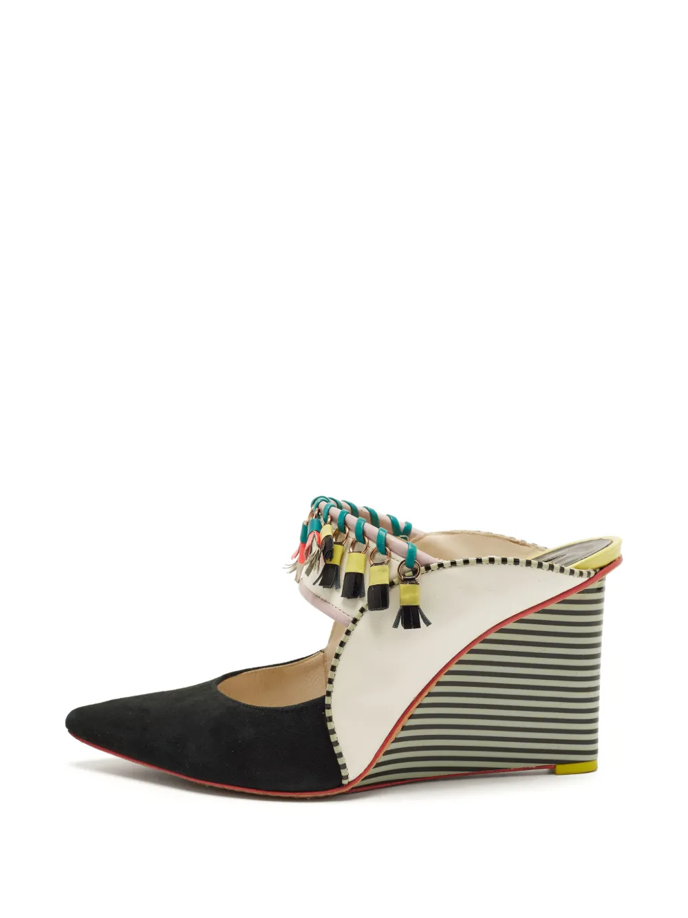 Sophia Webster tassel wedge sandals - Nero