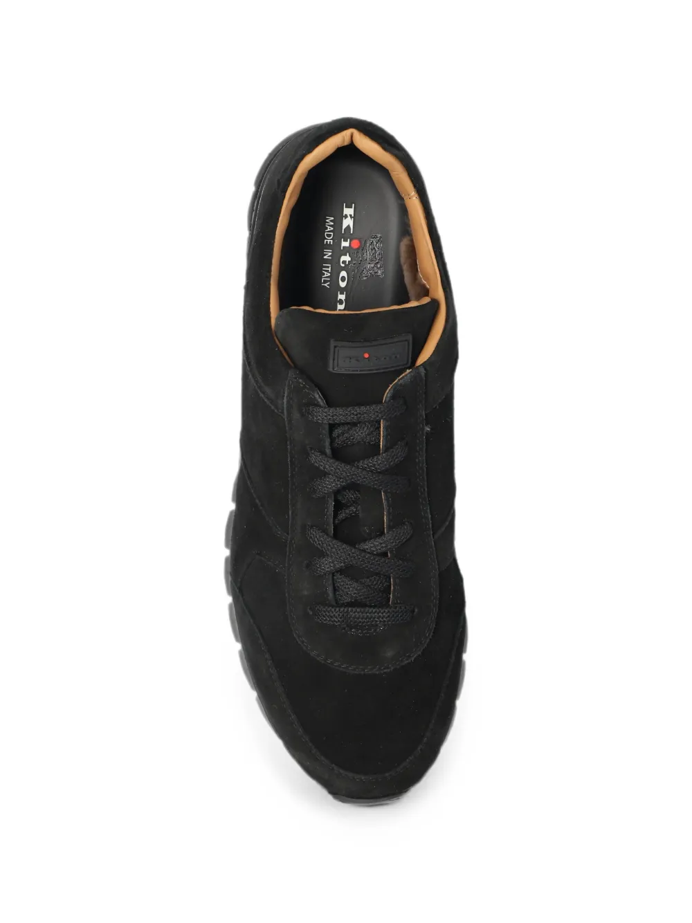 Kiton Suède sneakers met klassieke veters Zwart