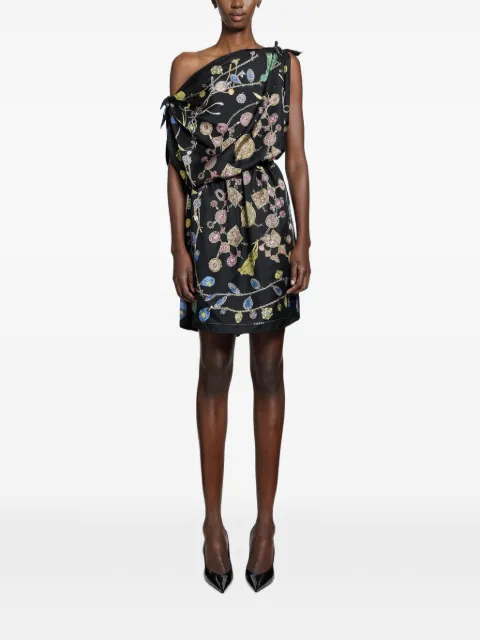 Versace jewellery-print one-shoulder mini dress