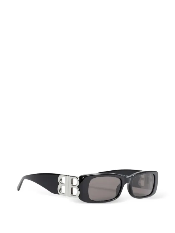 Balenciaga Dynasty Rectangle Sunglasses in Black