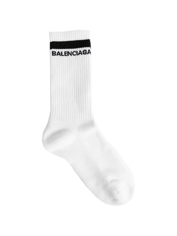 BALENCIAGA ホワイトリブソックス Balenciaga ロゴ 靴下 | ホワイト | FARFETCH JP
