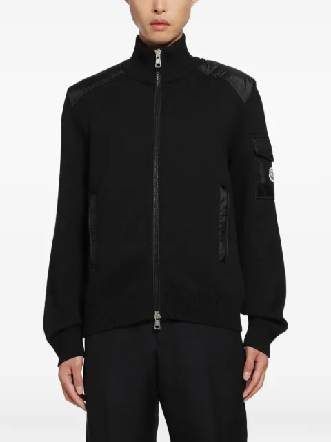 Moncler padded panelled high-neck cardigan