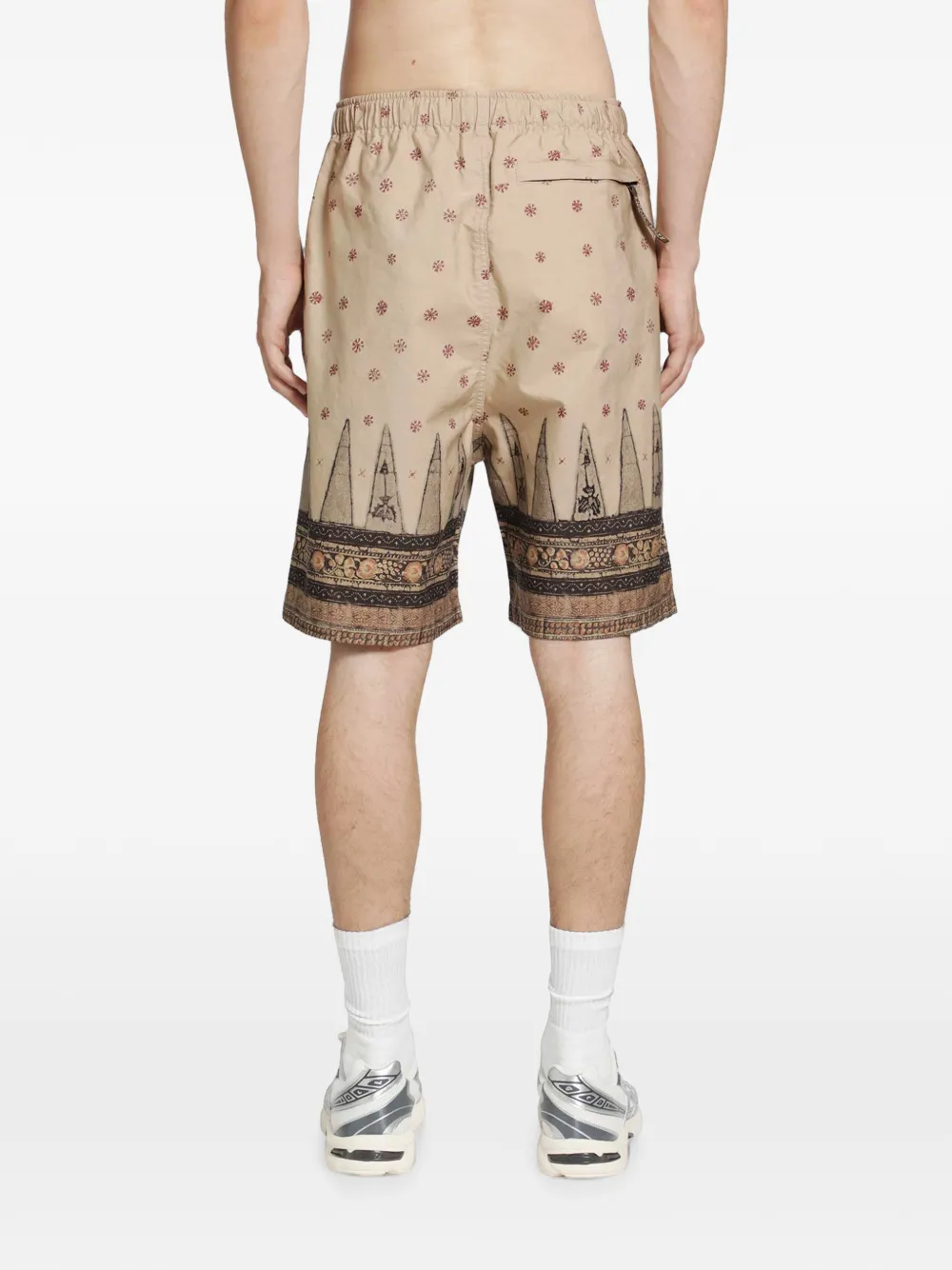 KAPITAL Sarasa shorts met print Beige