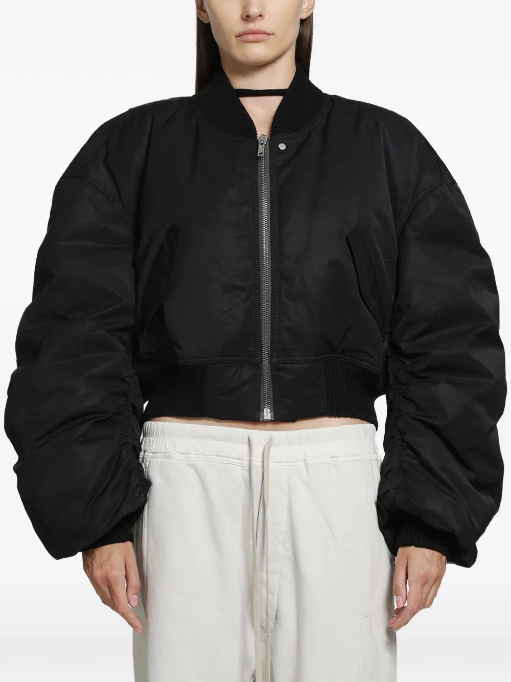 Rick Owens Secchia cropped bomber jacket - Nero