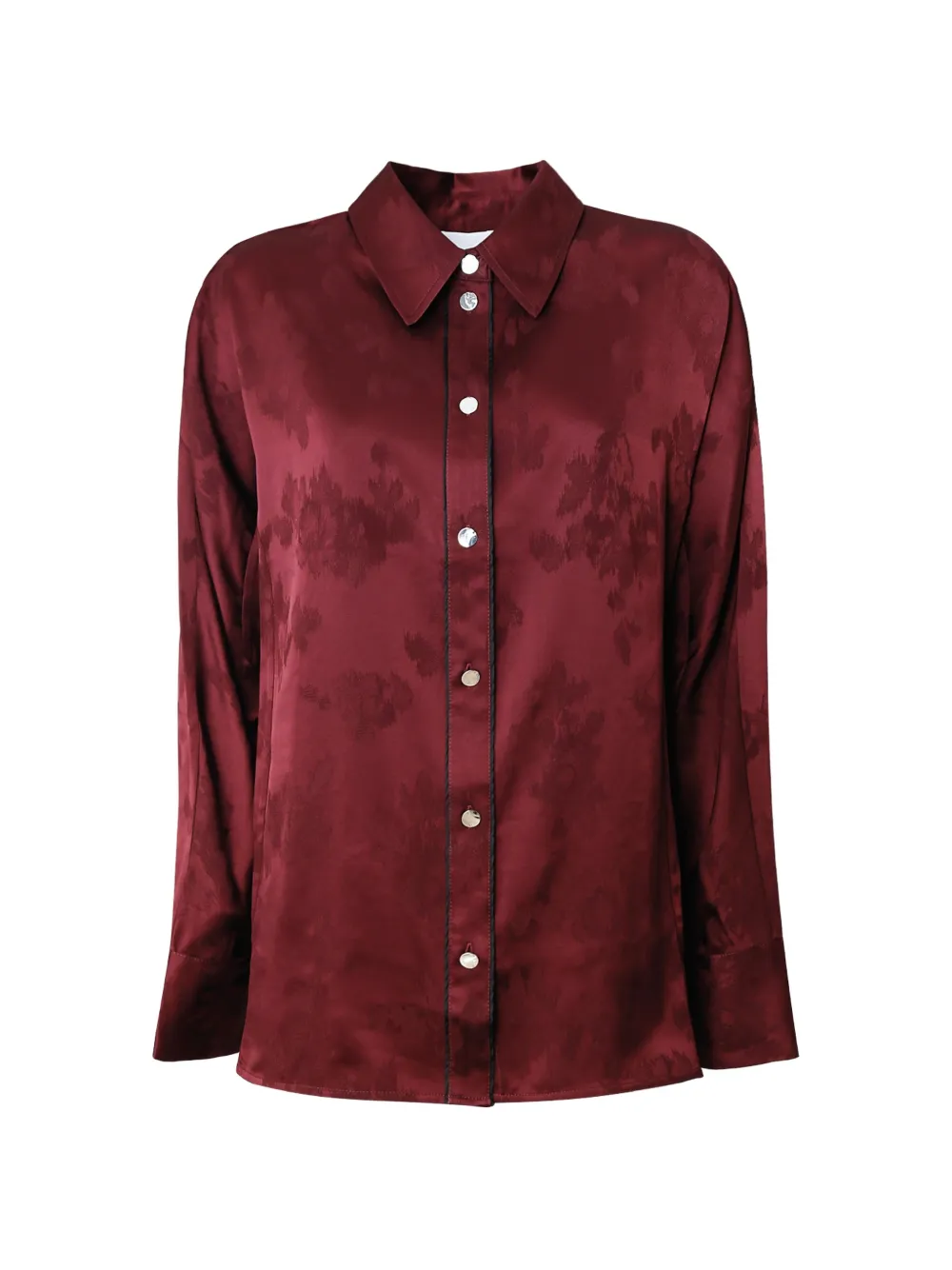 GANNI jacquard long-sleeve shirt - Rosso