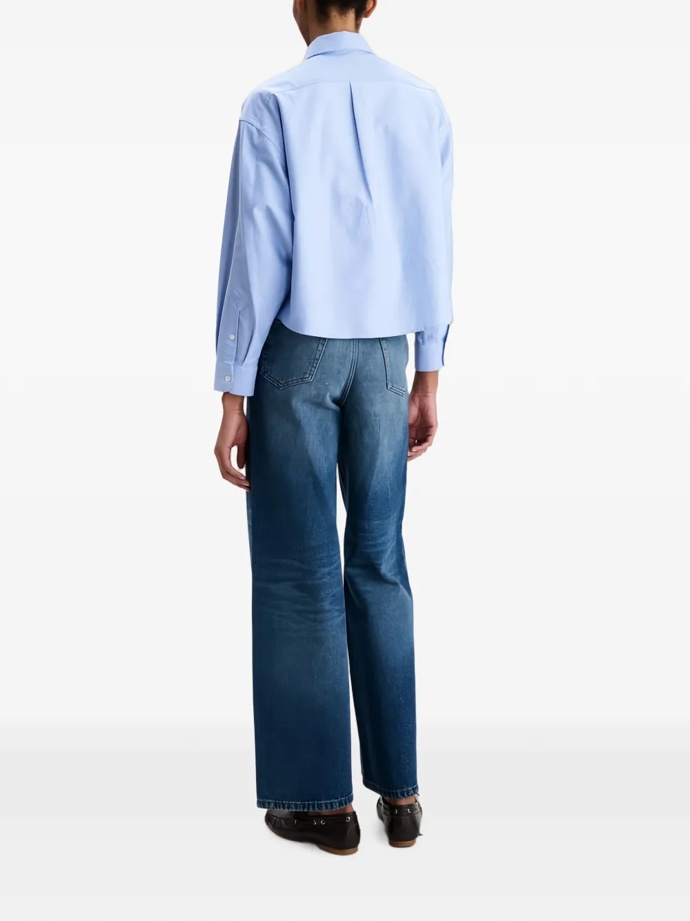 A.P.C. Cropped blouse met knopen Blauw