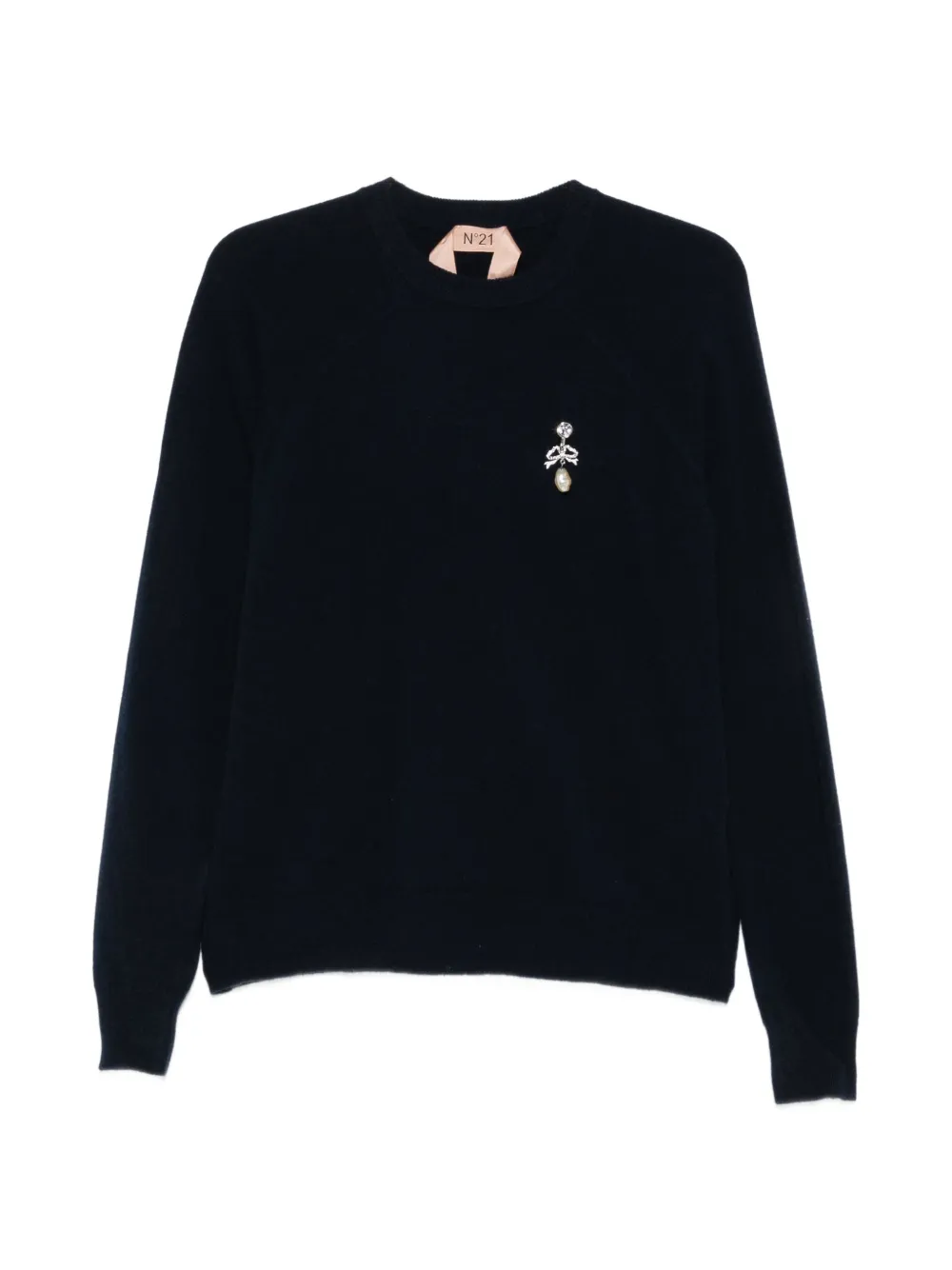 Nº21 crystal-embellished raglan-sleeve sweater - Blau
