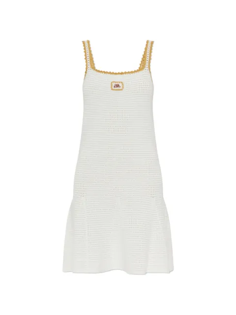 Casablanca Gehaakte mini-jurk met logo-patch