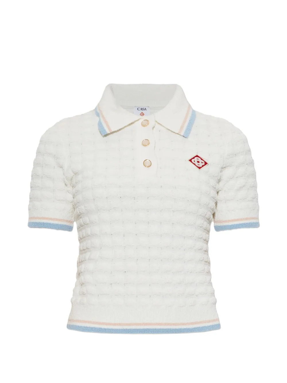 Casablanca Polo in maglia frotté - Bianco