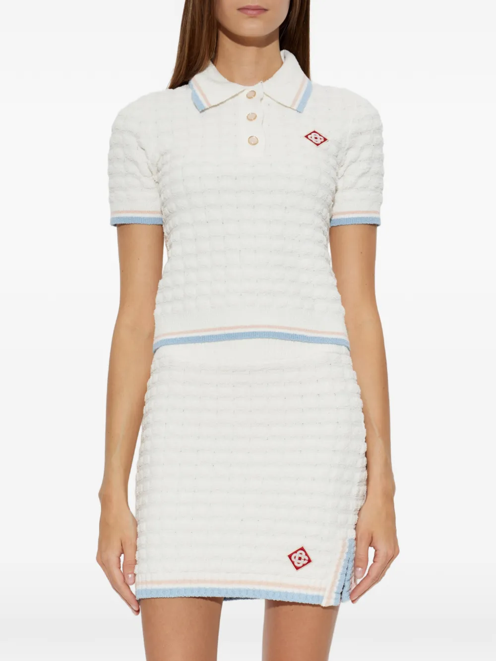 Casablanca Gebreid poloshirt Wit