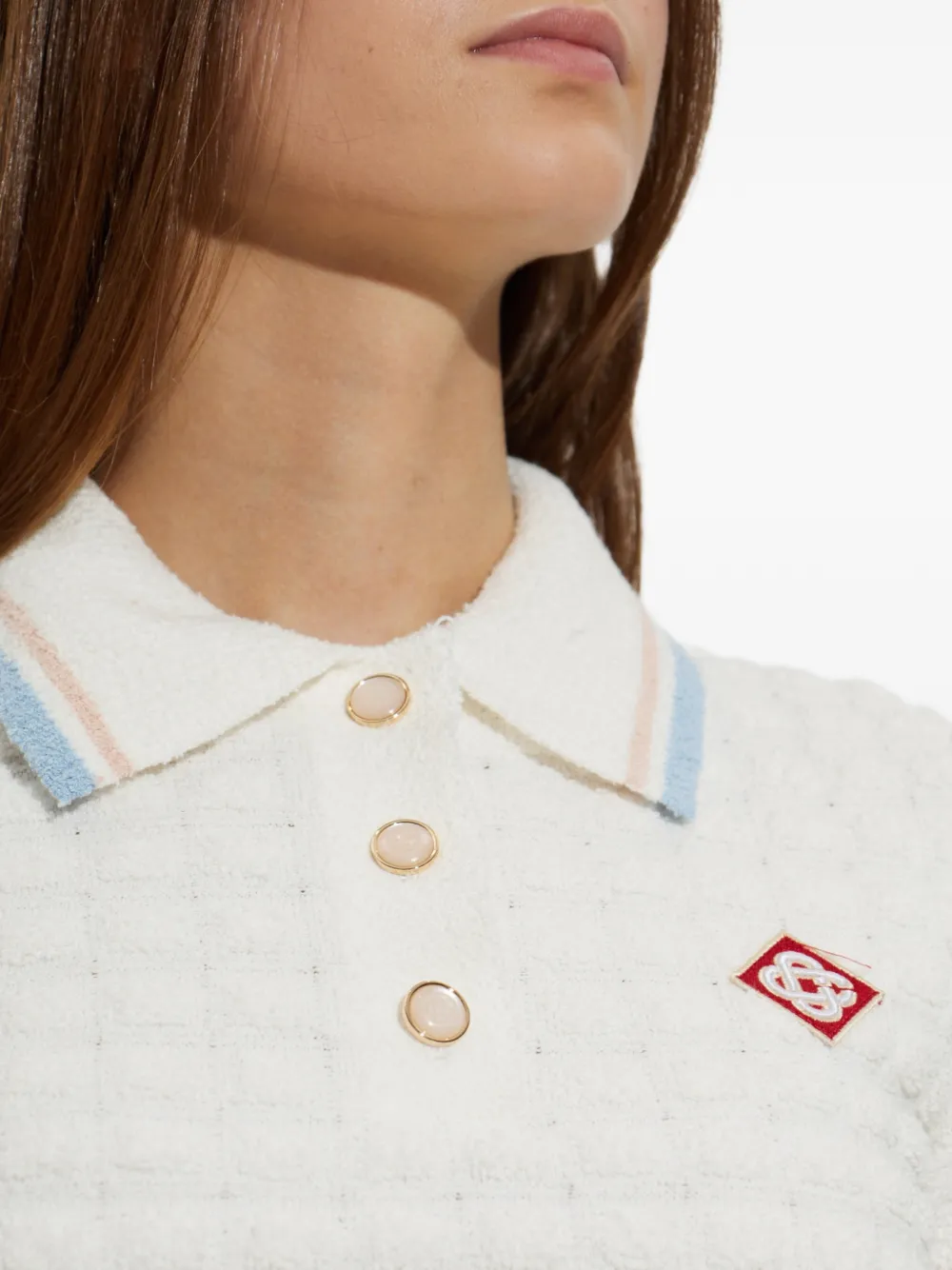 Casablanca Gebreid poloshirt Wit