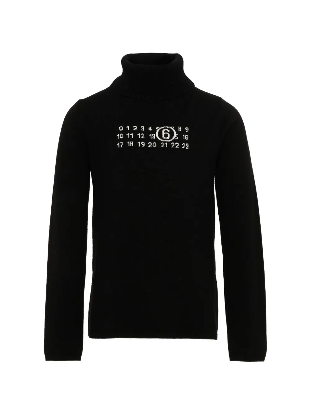 MM6 Maison Margiela Kids Numeric Signature roll-neck sweater - Nero