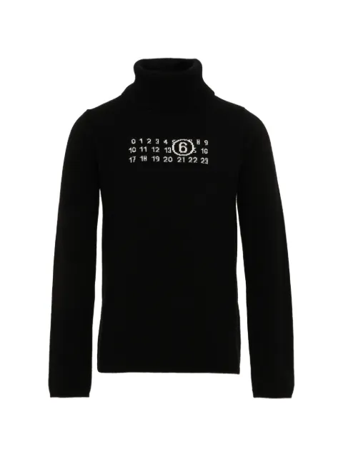 MM6 Maison Margiela Kids Numeric Signature roll-neck sweater