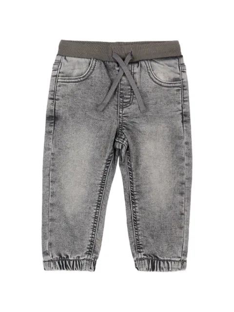 Mayoral drawstring-waist acid-wash jeans