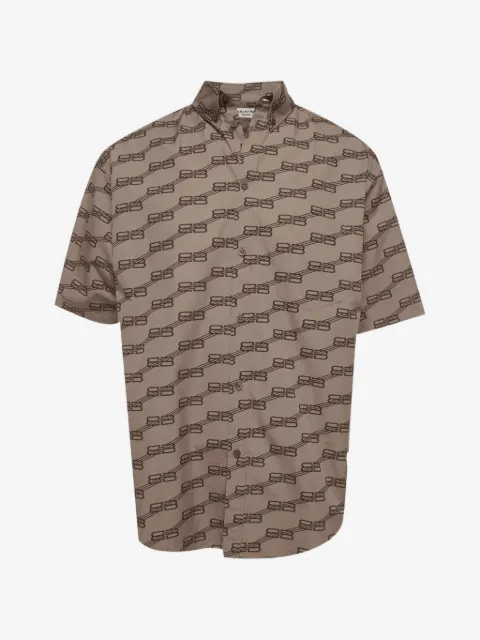 Balenciaga Pre-Owned camisa oversize con monograma estampado