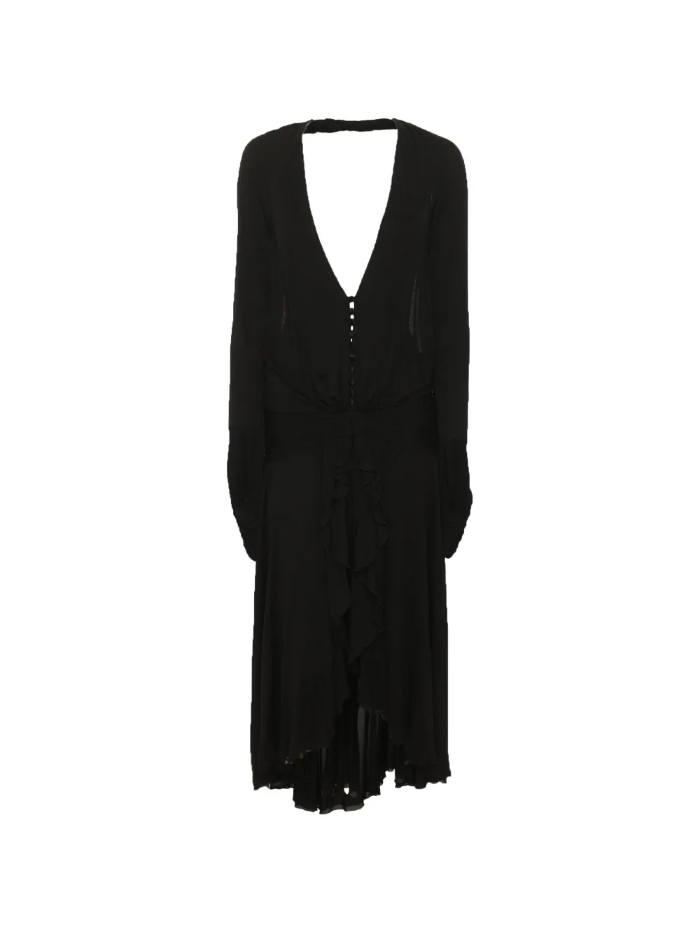 Roberto Cavalli Vintage draped jersey midi dress - Black
