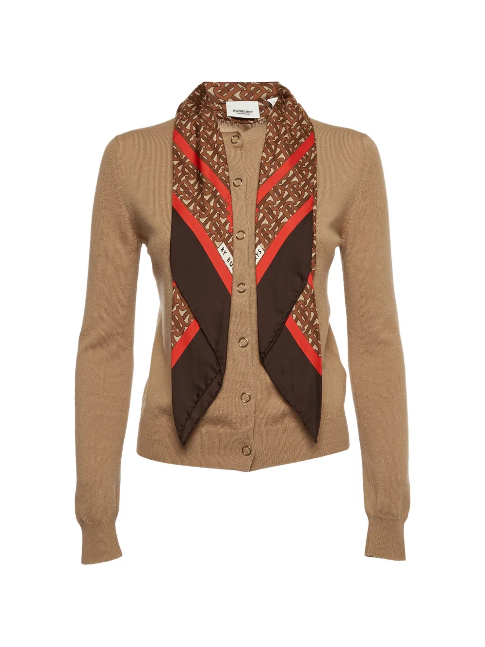 Burberry Pre-Owned scarf-neck button-front cashmere cardigan - Nude
