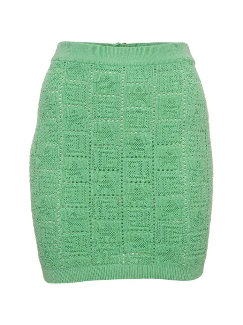 Balmain Pre-Owned monogram pointelle-knit mini skirt