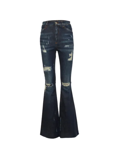 Dolce & Gabbana Pre-Owned jean taille-haute évasé à effet usé