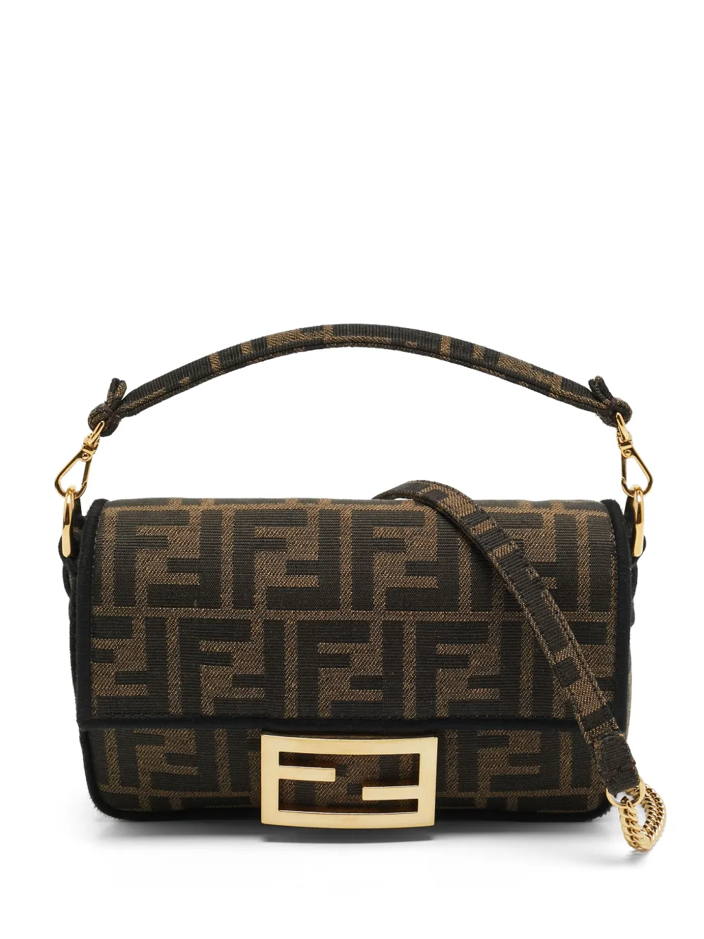 Fendi Pre-Owned Borsa Baguette mini con motivo Zucca 2019 - Marrone