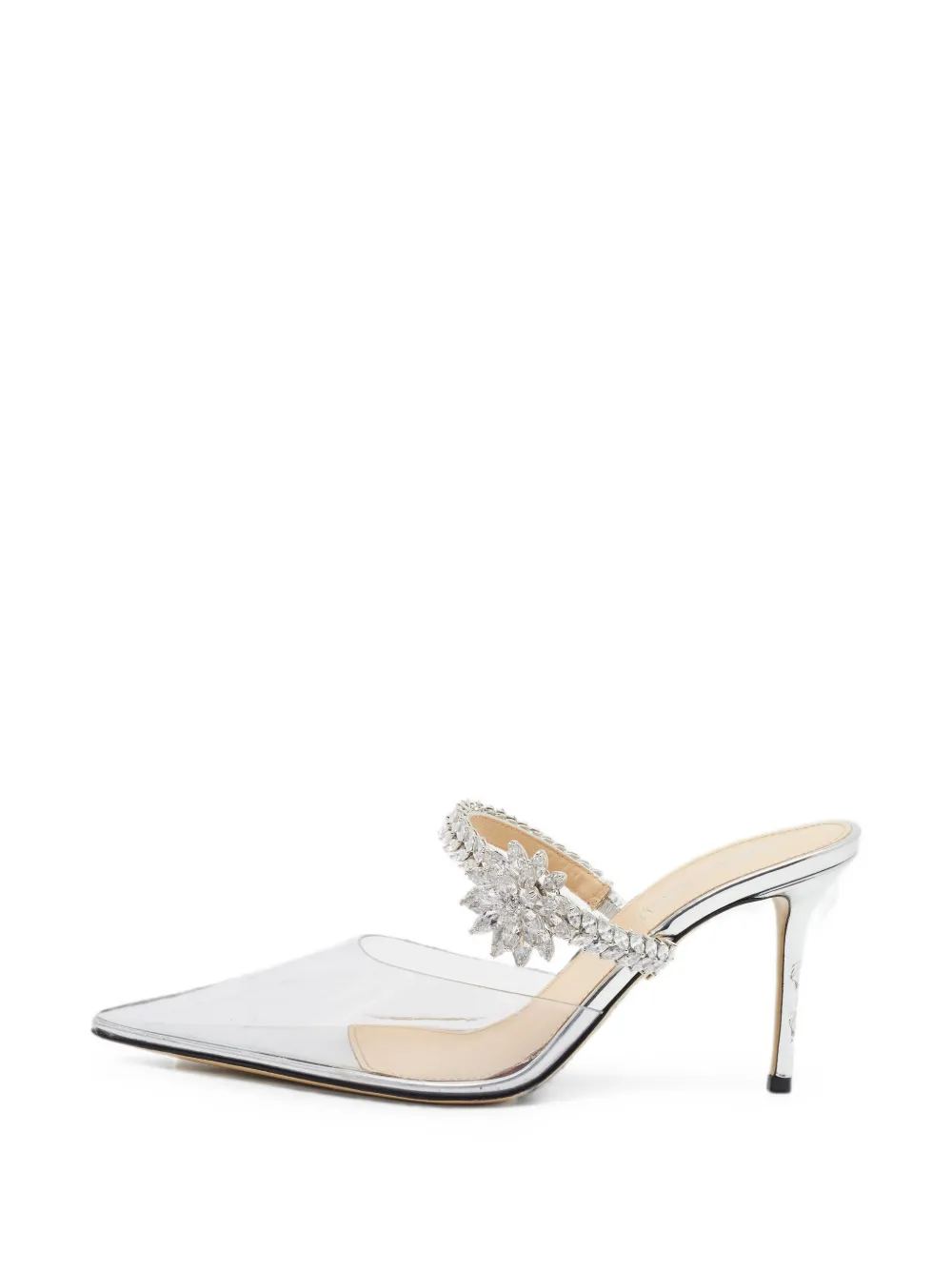 MACH & MACH Lotus Sandalen mit Kristallen - Weiß