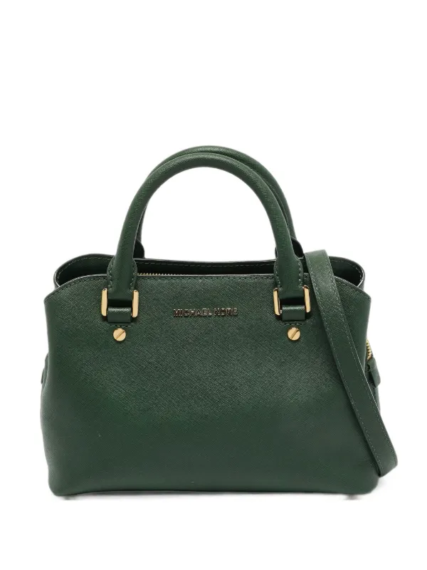 MICHAEL KORS トートバッグ ダークグリーン Michael Kors Vintage Savannah Saffiano Tote Bag | グリーン
