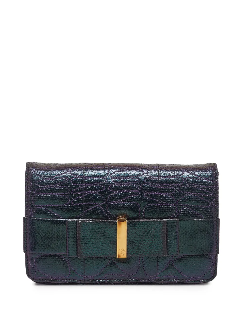 Roberto Cavalli Vintage Clutch mit Schleife - Grün