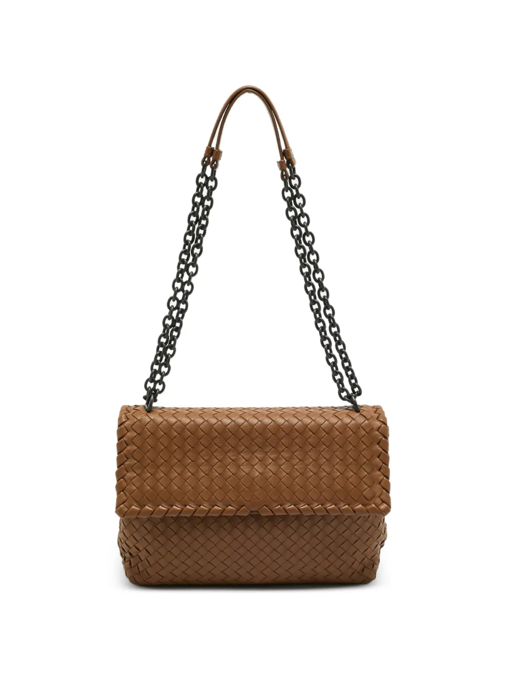 Bottega Veneta Pre-Owned Borsa a spalla Olimpia media con design Intrecciato - Marrone