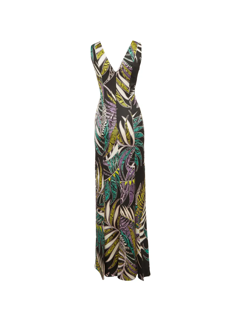 Just Cavalli Vintage leaf-print maxi dress - Schwarz