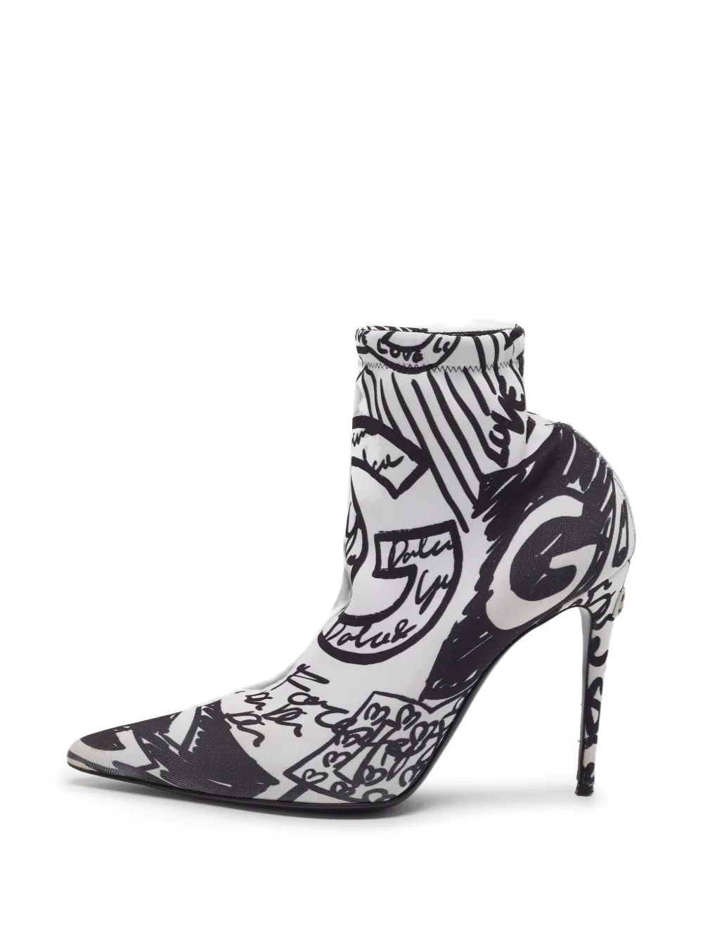 D&G PreOwned Stiefeletten mit Print - Weiß