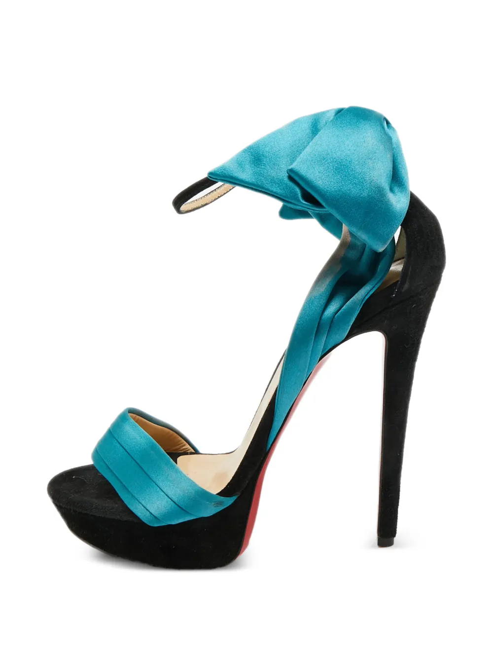 Christian Louboutin Pre-Owned Vampanodo bow-detail heeled sandals - Blau